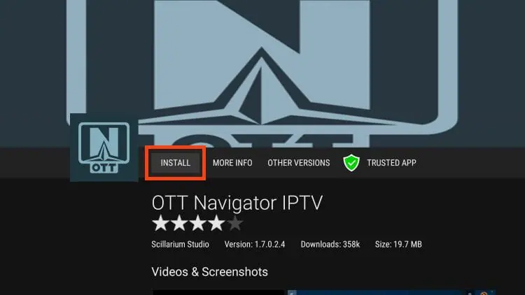 install ott navigator